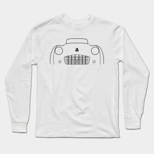 Triumph TR3 pre-facelift classic 1950s British car outline graphic (black) Long Sleeve T-Shirt